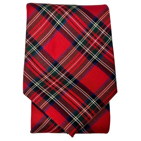 Ralph Lauren Chaps Silk Necktie Tie Schoolboy Schoolgirl Plaid Hand Made NWOT - Picture 2 of 10